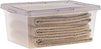 IRIS USA 8 Pack 17 Qt Clear Plastic Storage Box with Snap Lid, Gray