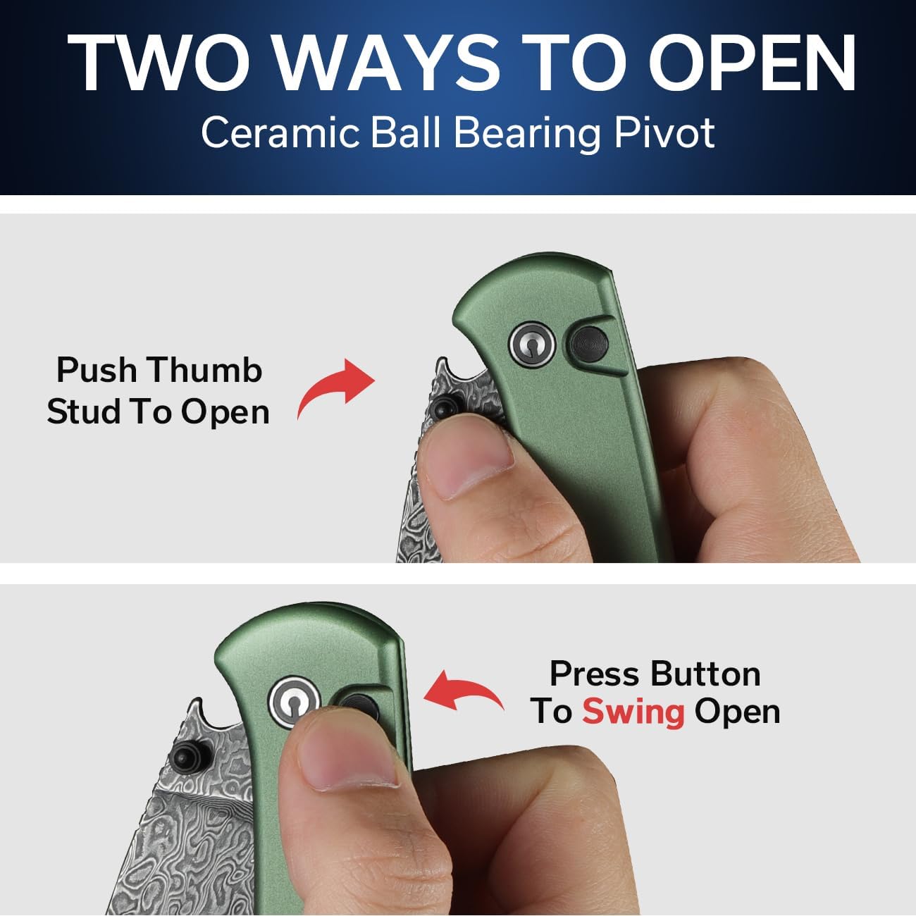 CIVIVI Qubit Pocket Folding Knife, Button Lock & Thumb Stud, 2.98" Blade, Aluminum Handle