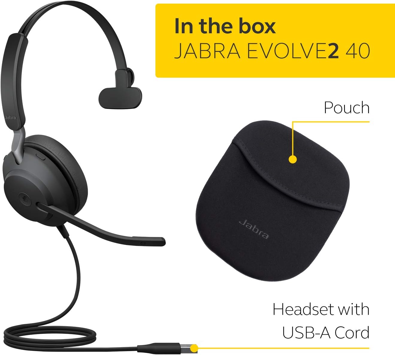 Jabra Evolve2 40 SE Wired Noise-Cancelling Headset