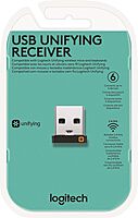 Logitech Unifying Receiver, 2.4 GHz Wireless Technology, USB Plug Compatible with all Logitech Unifying Devices like Wireless Mouse and Keyboard, PC / Mac / Laptop - Black