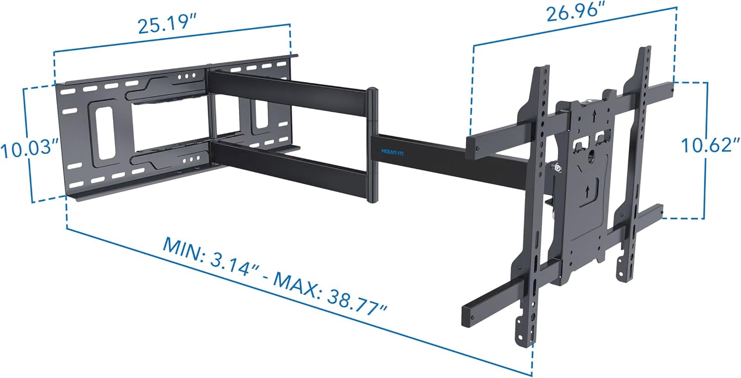 Mount-It! Long Arm TV Mount, Full Motion Long Extension Wall Bracket with 38.5 inch Extension,TV Wall Mount Fits Screens 40