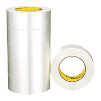 3M Scotch Filament Tape 893, Clear, 1.88" x 60 yd (48 mm x 55 m), 6 mil, Opaque, Recommended for High Strength Reinforcing