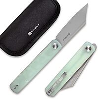 SENCUT Bronte Folding Pocket Knife with Front Flipper, 3.38 Inch 9Cr18MoV Reverse Tanto Blade