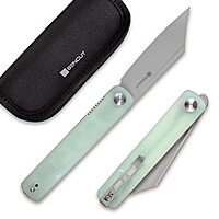 SENCUT Bronte Folding Pocket Knife with Front Flipper, 3.38 Inch 9Cr18MoV Reverse Tanto Blade