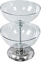 Azar Displays 2-Tier Bowl Display, 17-1/2inH x 12inW x 12inD, Clear