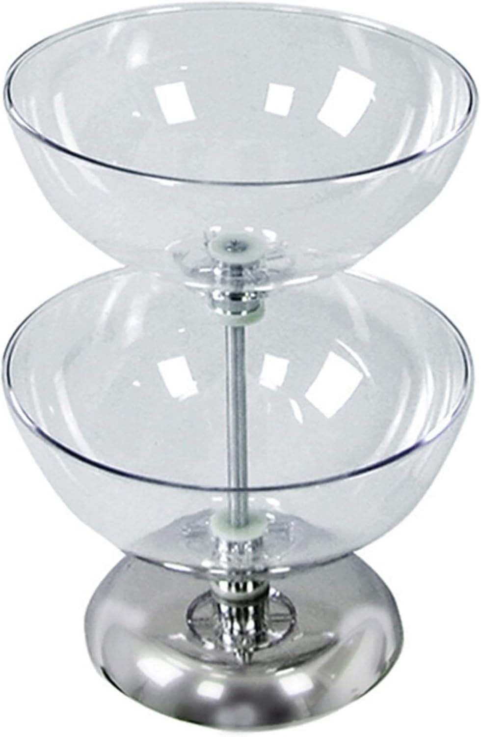 Azar Displays 2-Tier Bowl Display, 17-1/2inH x 12inW x 12inD, Clear