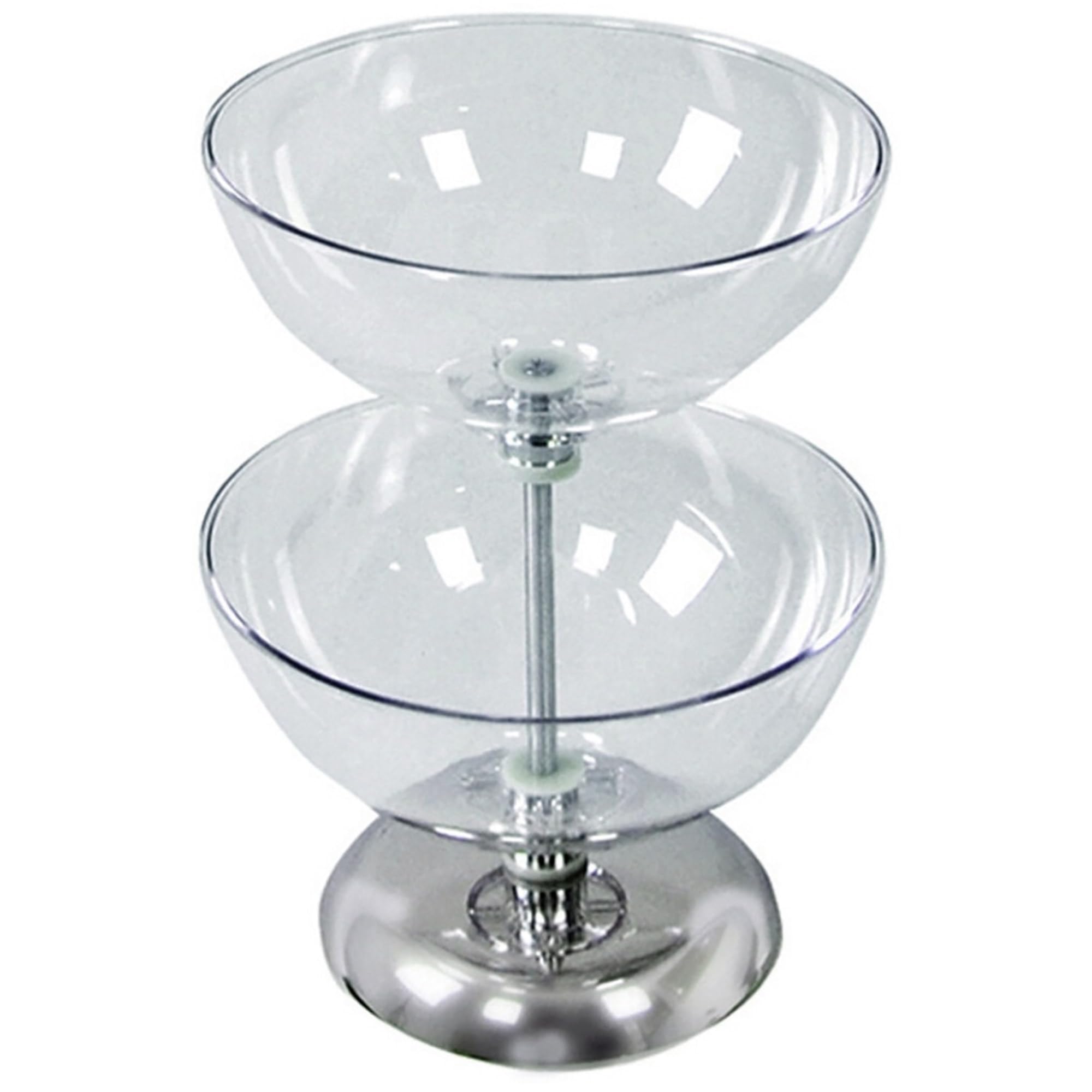 Azar Displays 2-Tier Bowl Display, 17-1/2inH x 12inW x 12inD, Clear