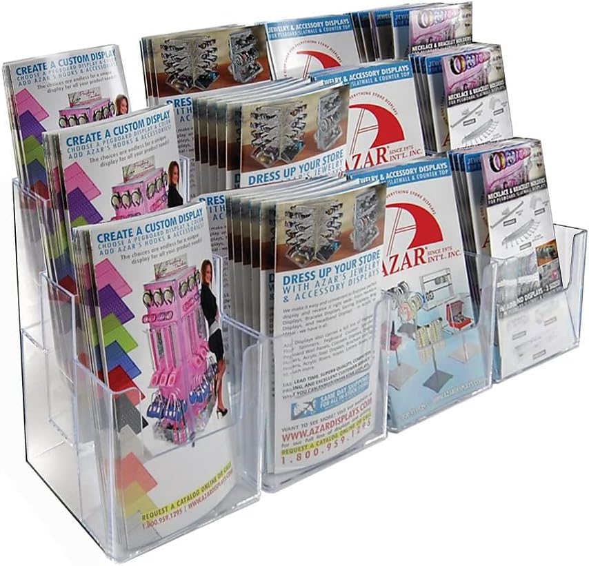 AZAR DISPLAYS Acrylic Brochure Holders, Clear