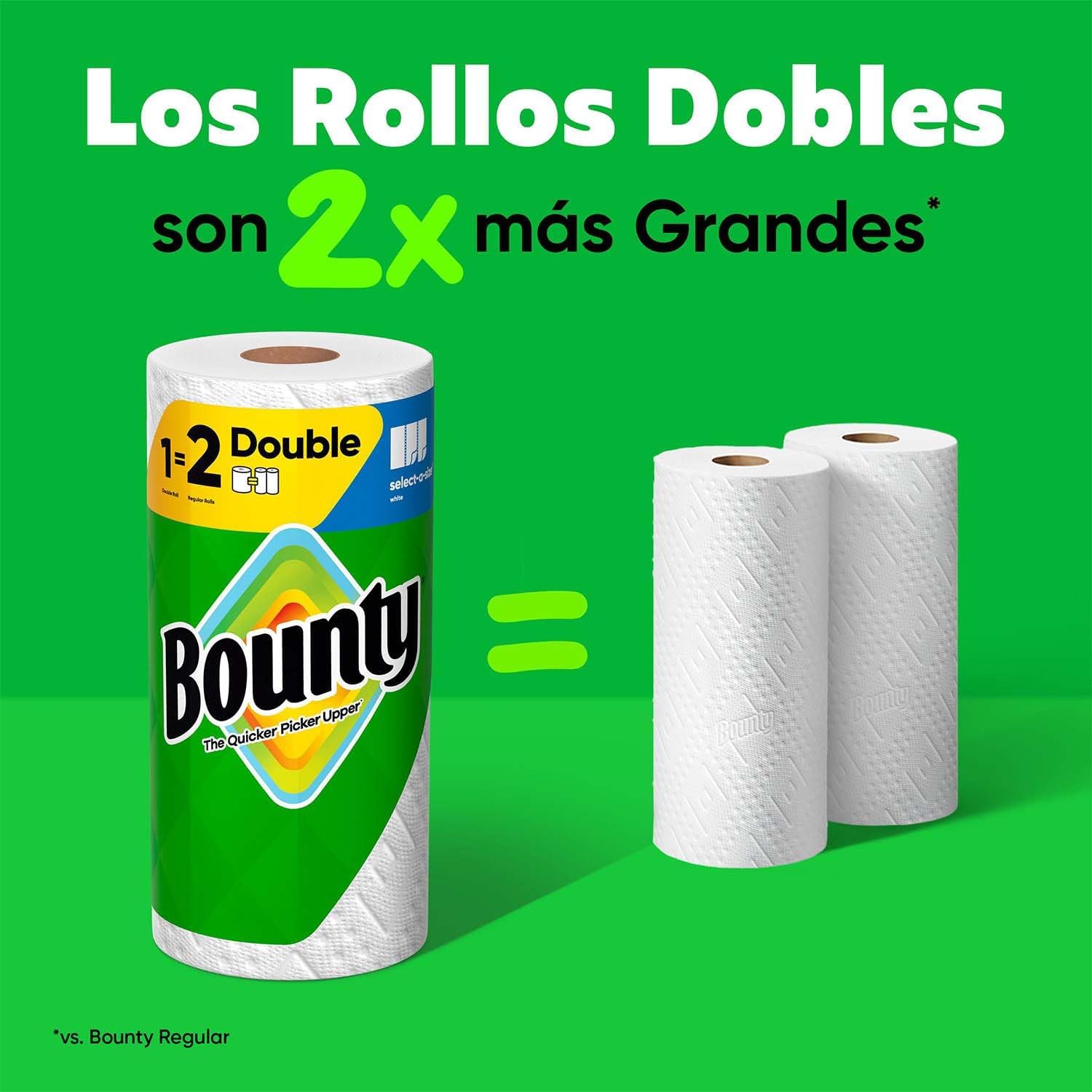 Bounty Paper Towels Select-A-Size Double Rolls, 12 Rolls Total/82 Sheets Per Roll, White