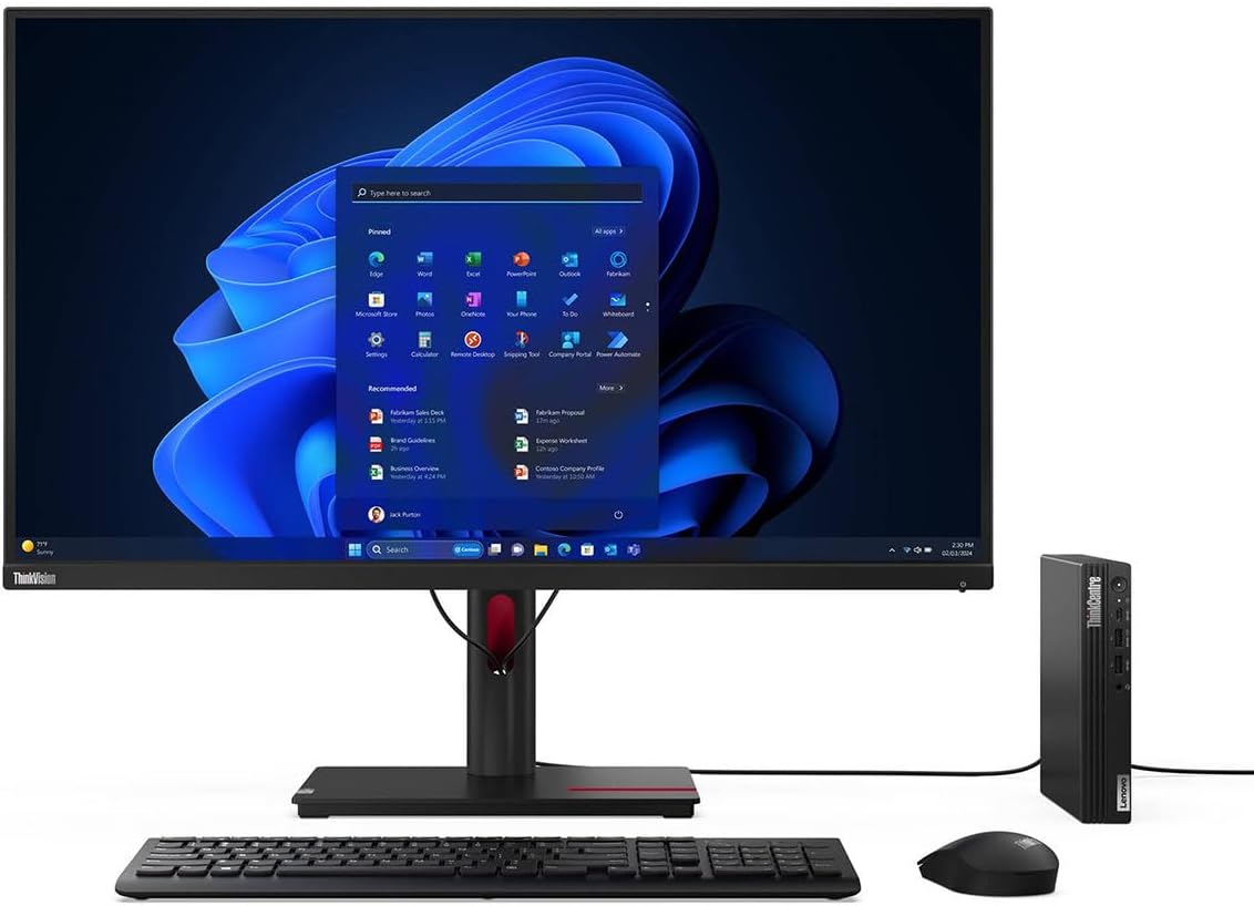 Lenovo ThinkCentre M70q Gen 5 12TD001KUS Desktop Computer - Intel Core i7 14th Gen i7-14700T - vPro Technology - 16 GB