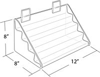 Azar Displays 326040 12"W x 8"D x 8"H Four Tier Counter Step Display