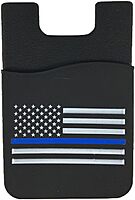 THIN BLUE LINE Adhesive Phone Card Holder