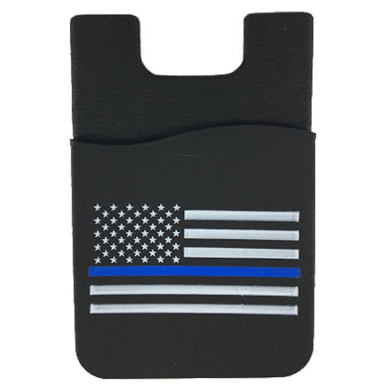THIN BLUE LINE Adhesive Phone Card Holder