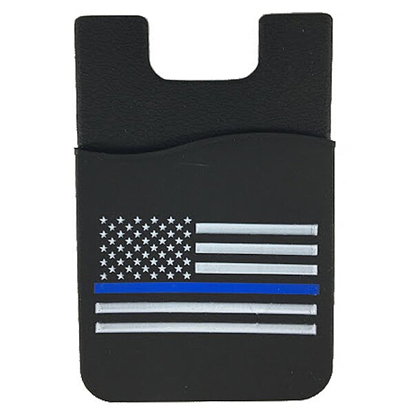 THIN BLUE LINE Adhesive Phone Card Holder