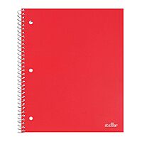 Office Depot® Brand Stellar Poly Notebook, 8-1/2" x 11",1 Subject, College Ruled, 80 Sheets, Assorted Colors, Pack Of 8