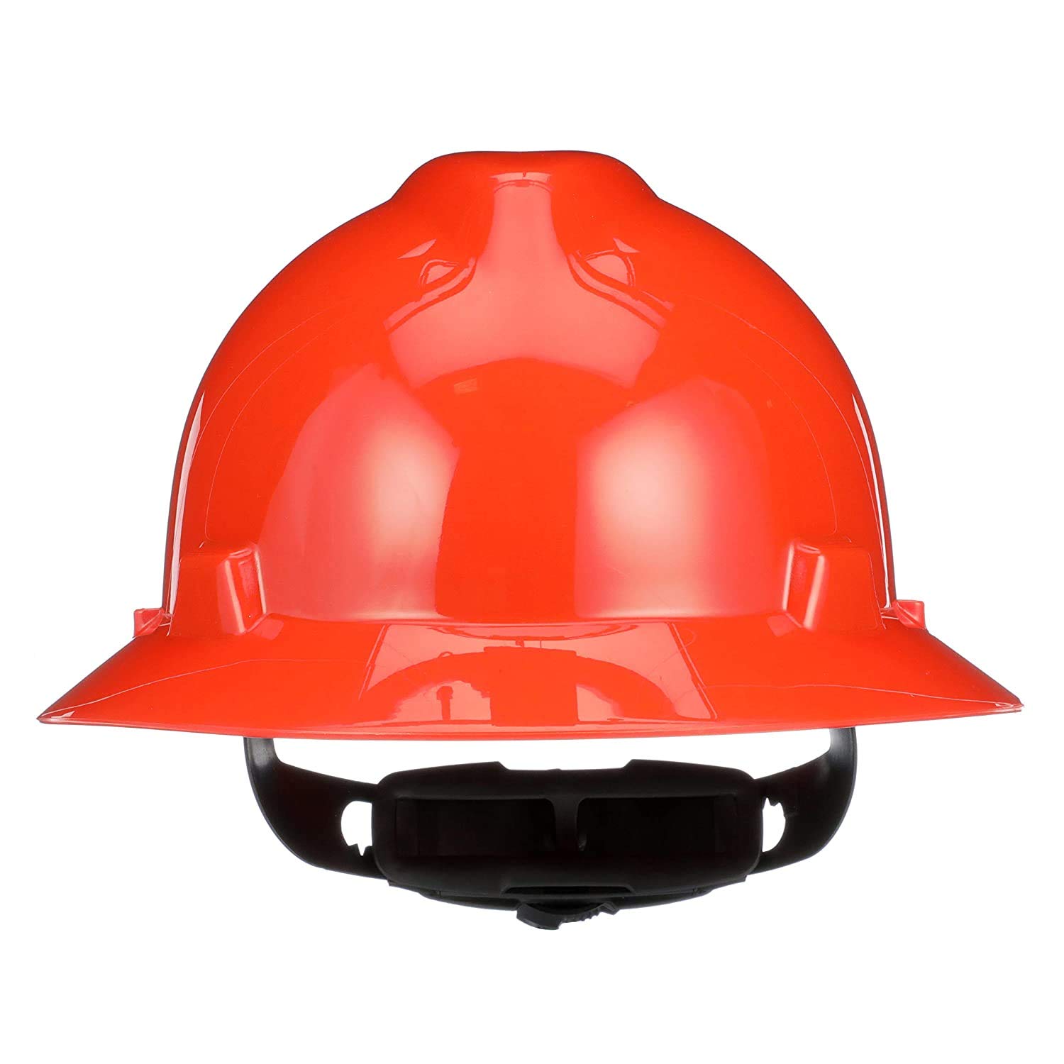 MSA 496075 V-Gard Full-Brim Hard Hat With Fas-Trac III Ratchet Suspension | Polyethylene Shell, Superior Impact Protection