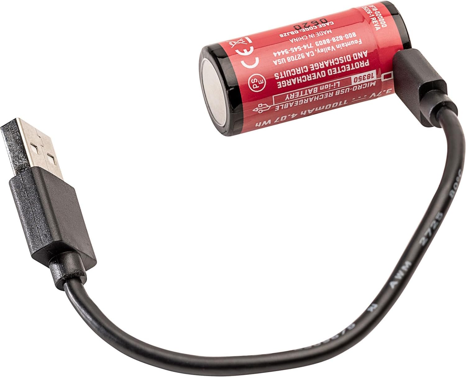 SureFire SF18350 Micro USB Lithium-Ion Rechargeable Battery