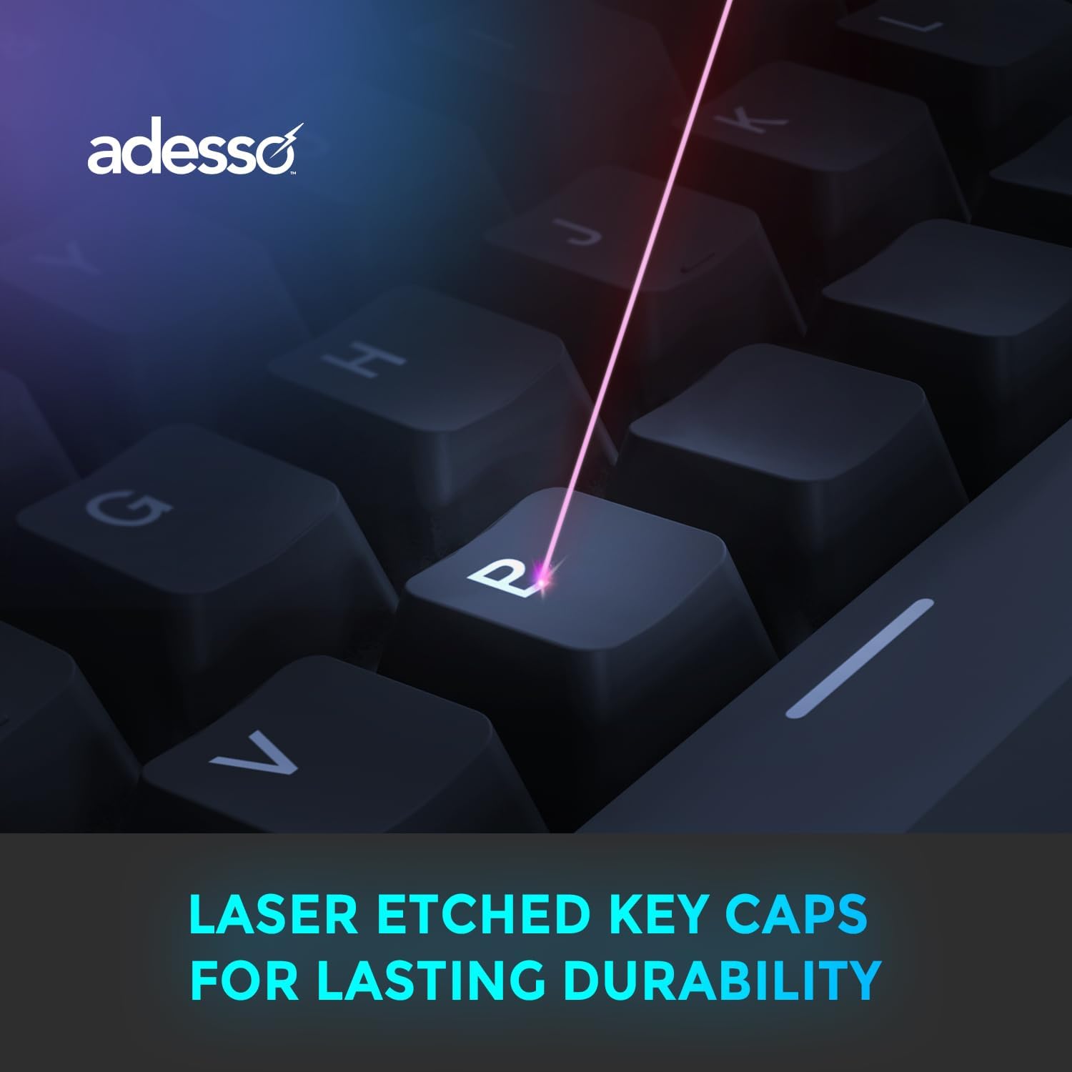 ADESSO EasyTouch 130 Full-Sized USB Wired Mechanical Keyboard with Brown Switches, Dedicated Copilot AI Hotkey