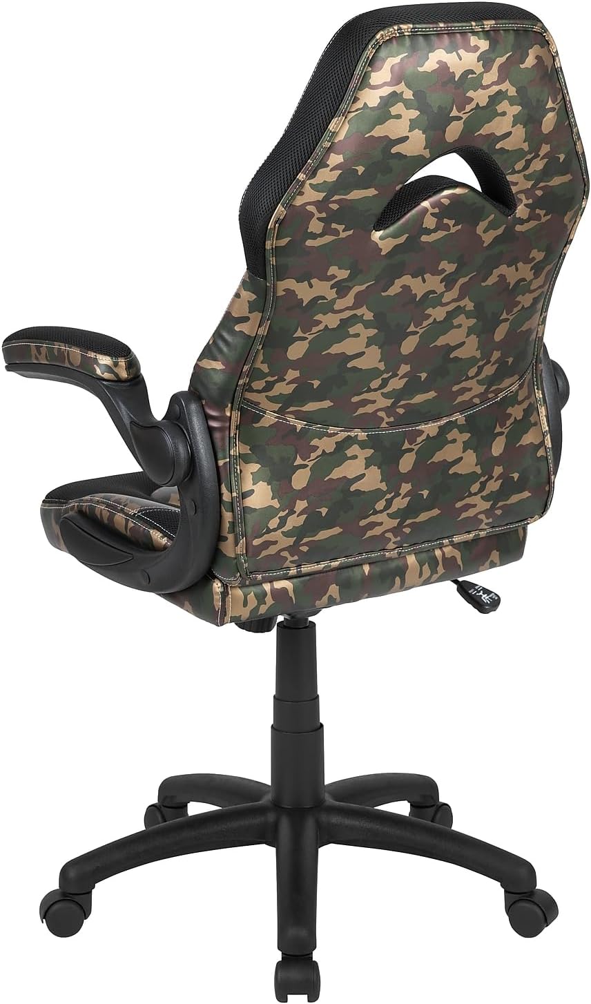 Flash Furniture X10 High-Back LeatherSoft Racing Style Gaming Chair with Flip-Up Arms