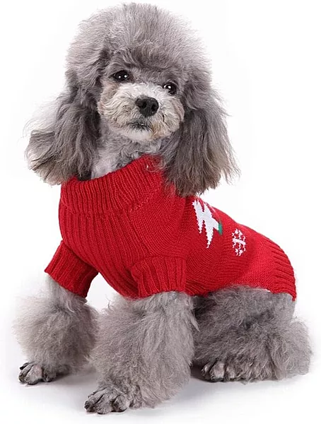 Christmas Red Knitted Pet Sweater