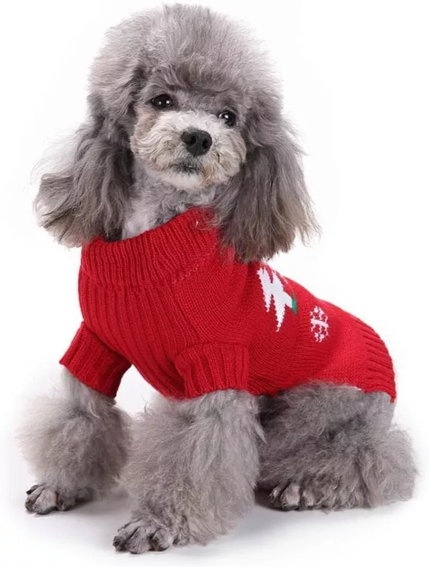 Christmas Red Knitted Pet Sweater