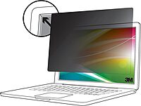 3M Bright Screen Privacy Filter for 14in Laptop, 16:10, BP140W1B