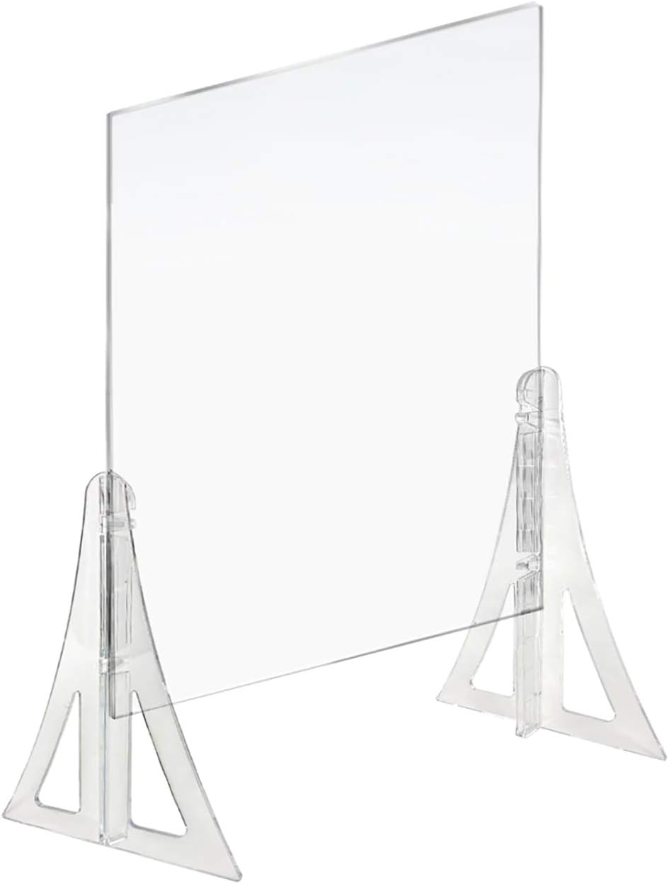 Azar Displays Protective Sneeze Guard for Counter and Desk - Portable Plexiglass Barrier (Pack of 2)