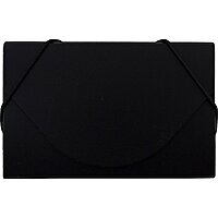 JAM PAPER Plastic Business Card Holder Case with Round Flap - Black Solid - Sold Individually
