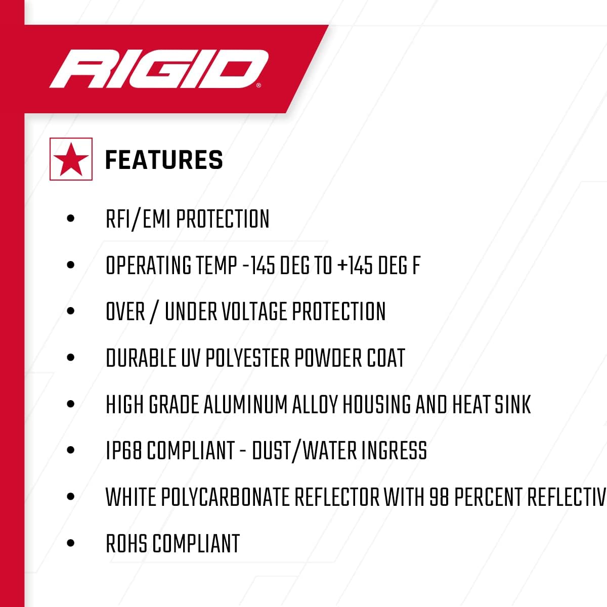 RIGID Industries 1" x 2" 65° - DC Scene Light - Black