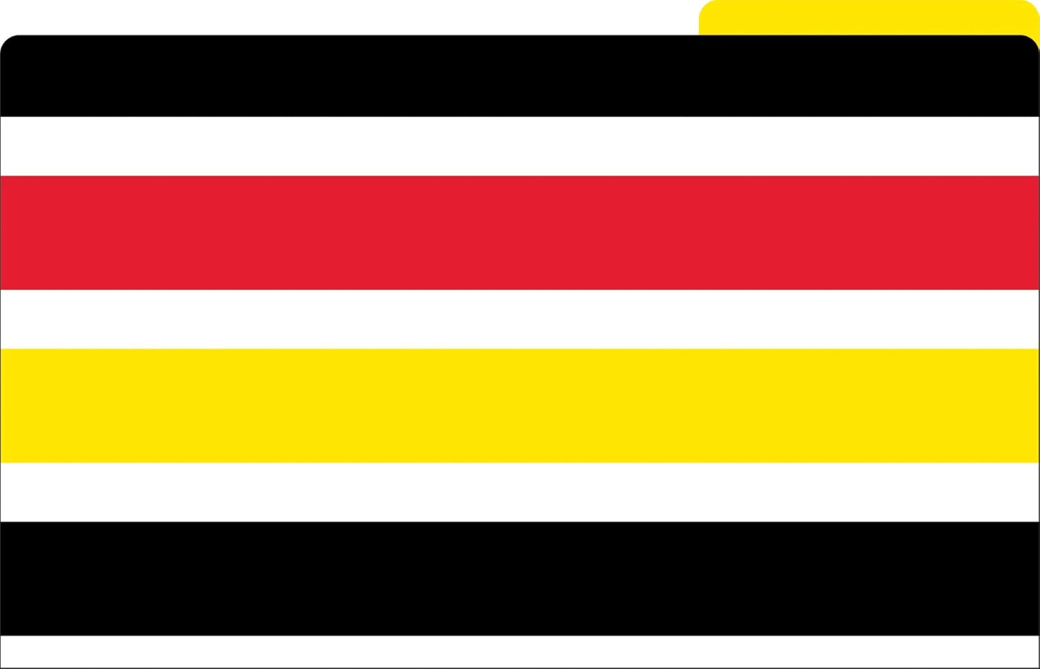 Barker Creek File Folders - Set of 9 Wide Stripes Legal Size Folders, 12pt Stock, Multi-Design Set, 1/3 Cut Tabs, Reversible