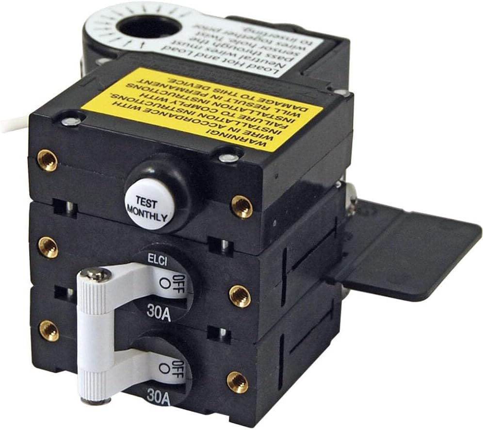 Blue Sea A-Series ELCI Main Circuit Breaker - Double Pole 120V AC 30A