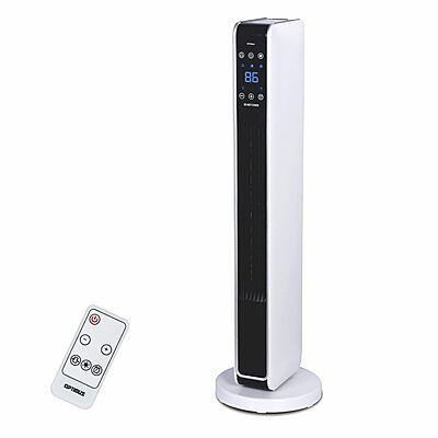 Optimus H-7329 1500W Oscillating Tower Heater with Digital Temp Control & Remote, 30 in