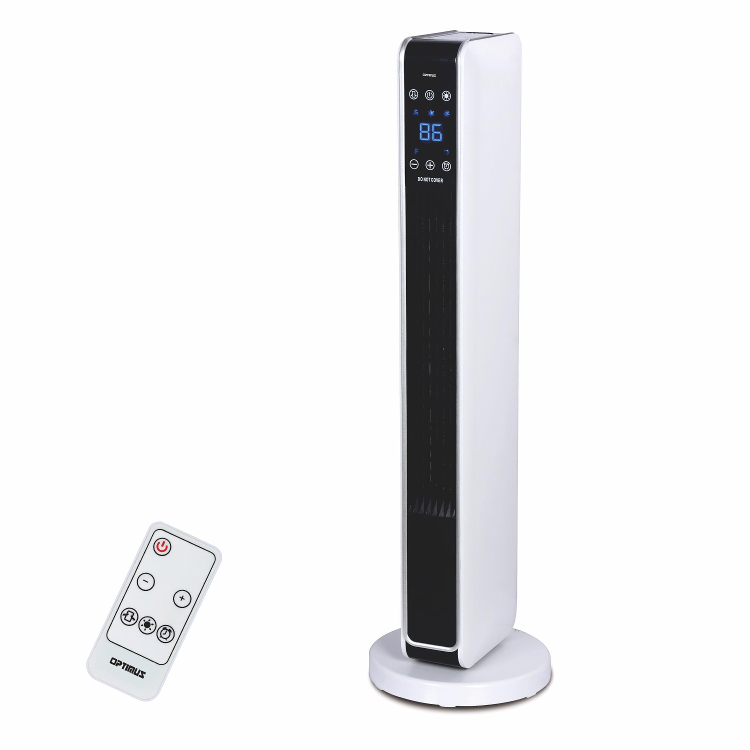 Optimus H-7329 1500W Oscillating Tower Heater with Digital Temp Control & Remote, 30 in