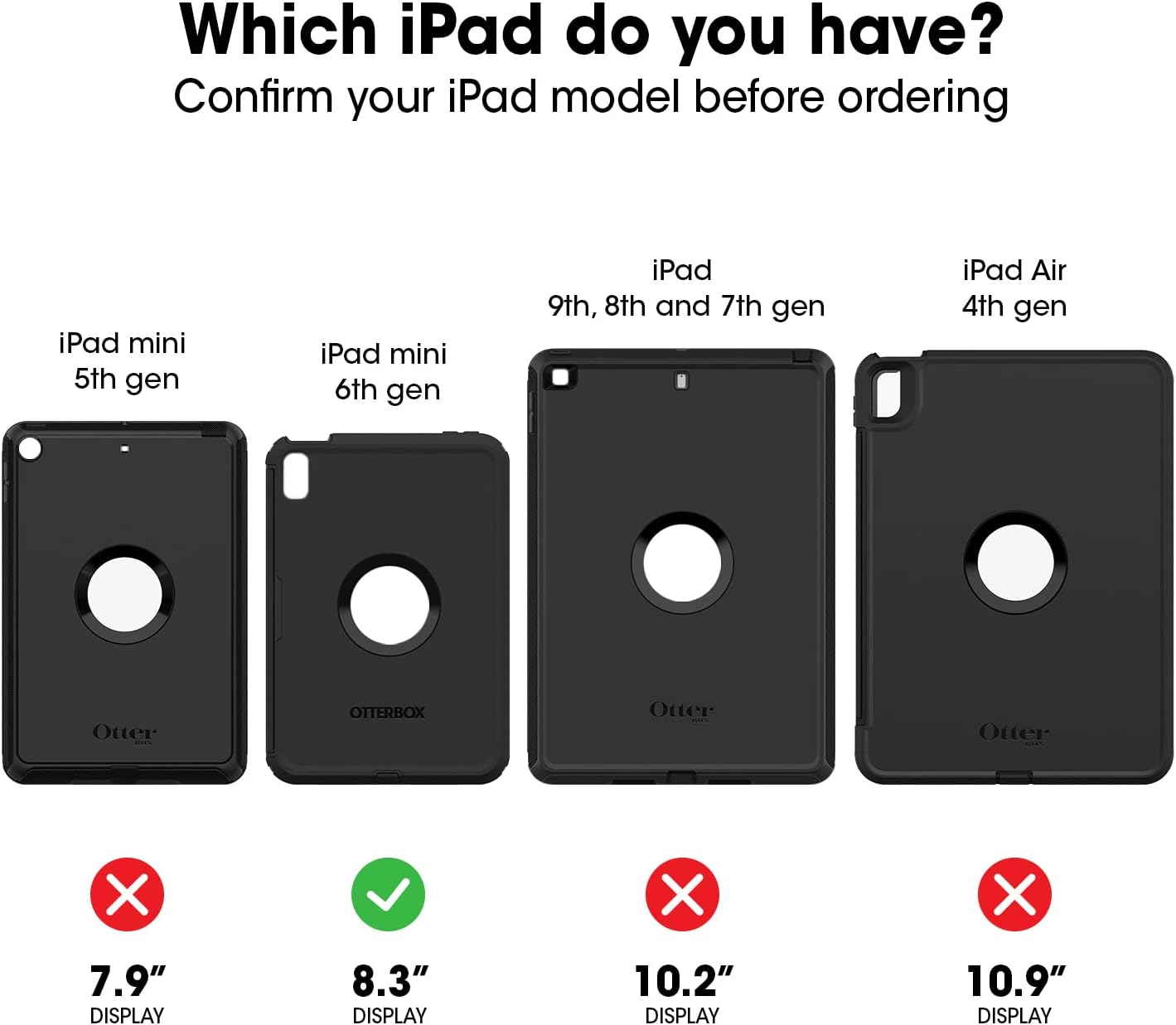 OtterBox Defender Series Case for iPad mini (A17) and iPad mini (6th gen) - Ideal for Business Customers - BLACK, Rugged