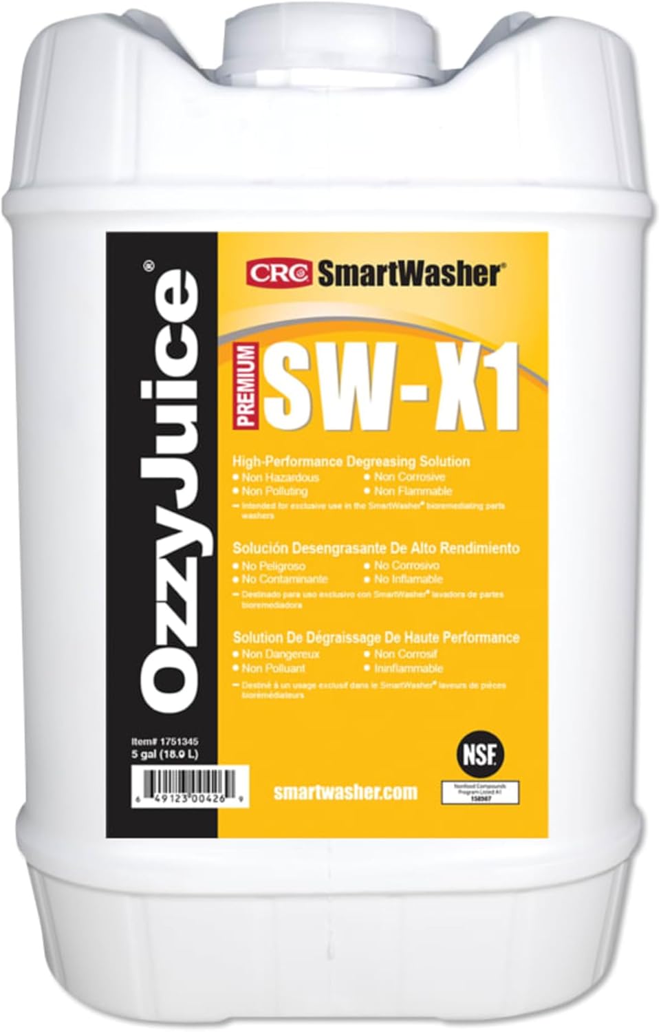 SMARTWASHER OzzyJuice SW-X1 HP Degreasing Solution - 5 Gal (1751304)