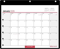 Office Depot Brand Monthly Desk Wall Calendar, 11" x 8", White, January 2026 to December 2026, OD20120026