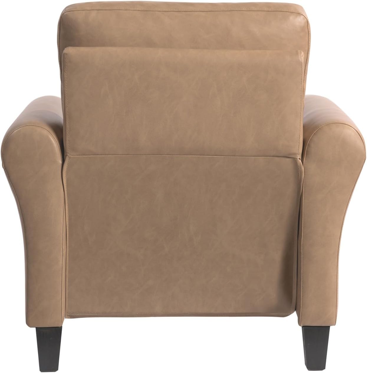 Lifestyle Solutions Winslow Faux Leather Chair With Rolled Arms, Light Brown/Black