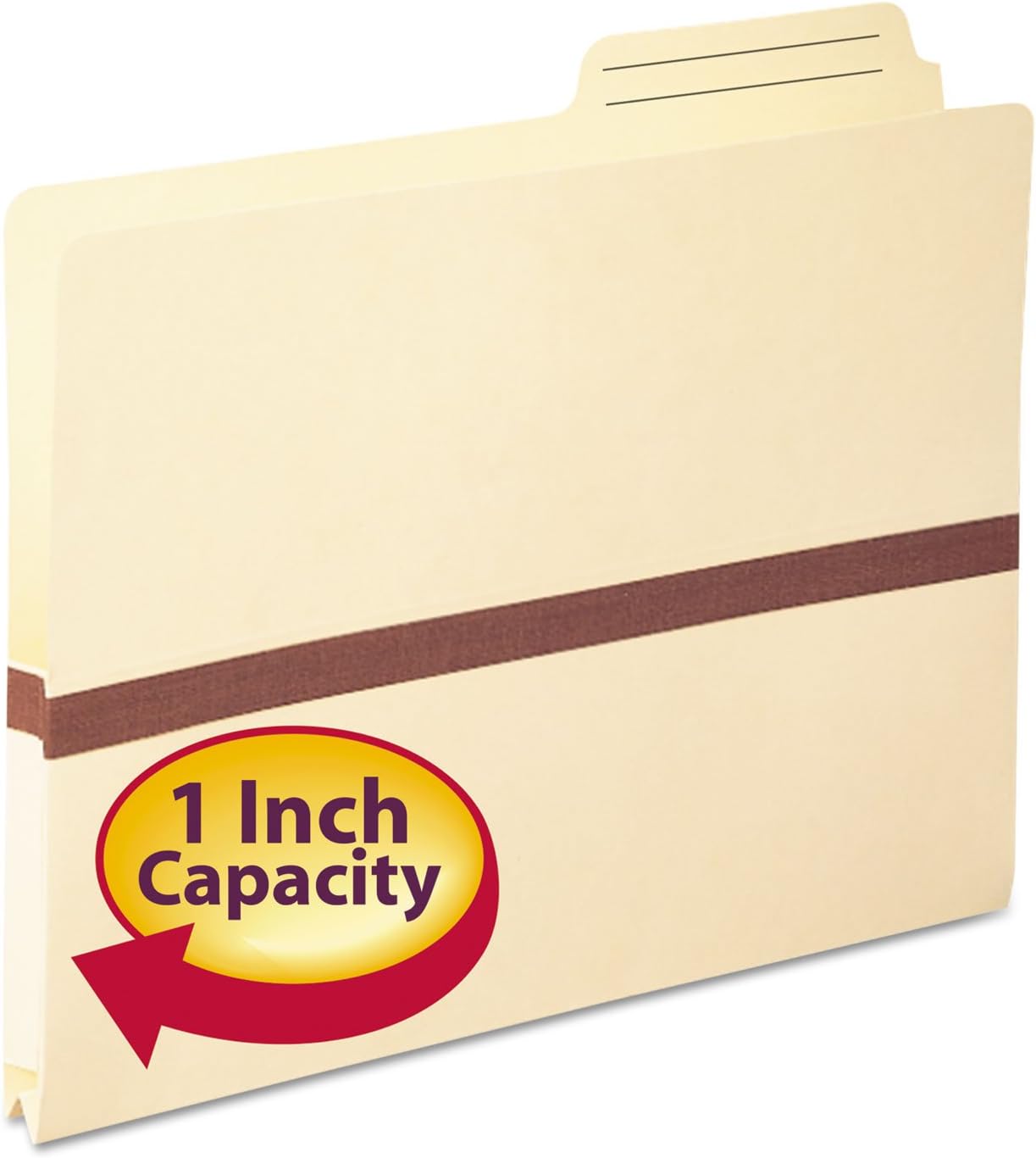 Smead 75487 1-Inch Exp File Pocket 2/5 Tab Letter Manila