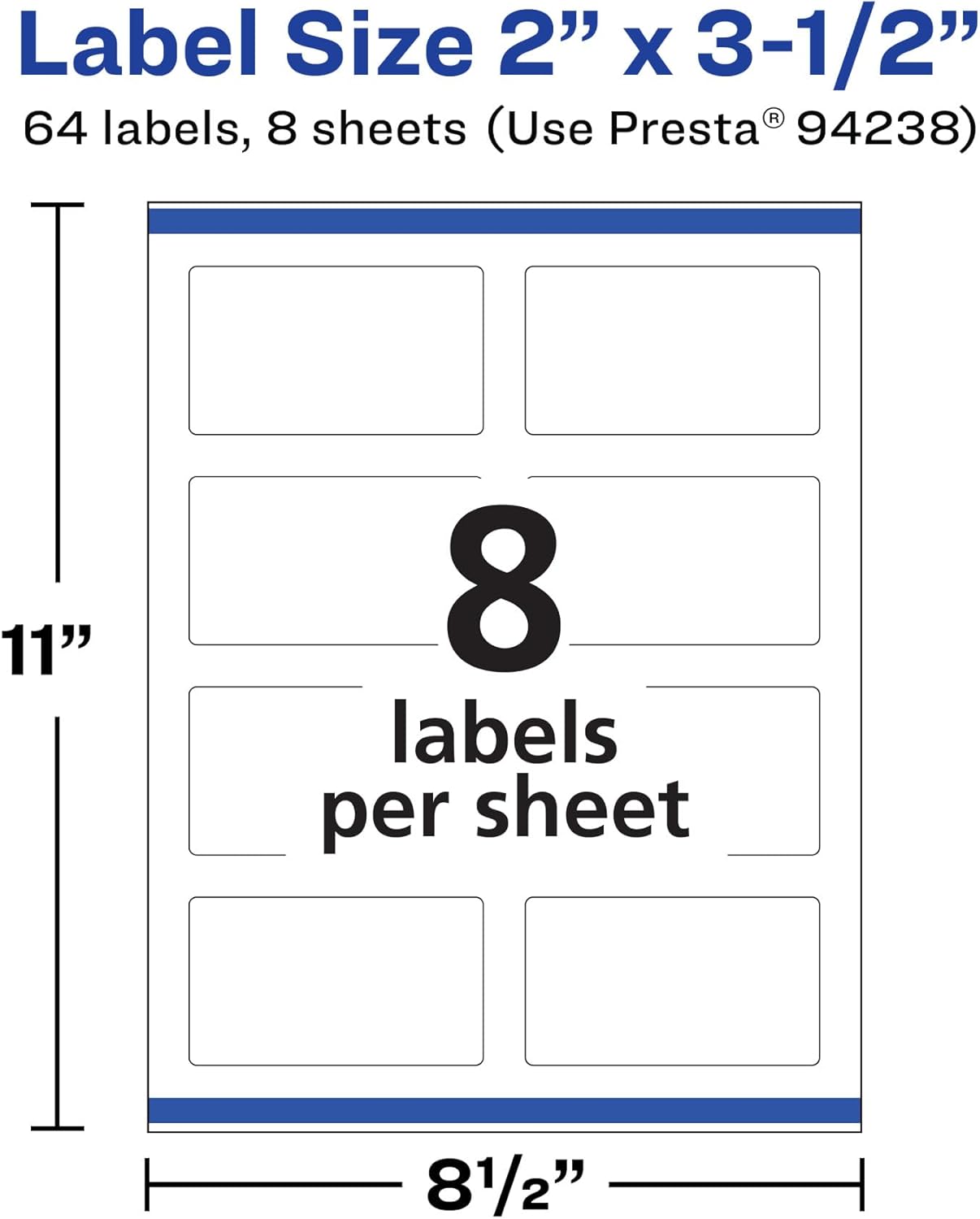 Avery Durable Removable Rectangle Labels, Sure Feed Technology, 2" x 3.5", Matte White Film, Water-Resistant - A05A13