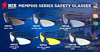 MCR Safety Glasses MP112 Memphis Series Gray Lens with Blue Light and UV Protection and Scratch Resistant Coating