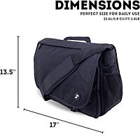 J World New York Thomas Laptop Messenger Bag for Women & Men. Kids Computer Bookbag Black