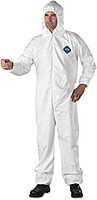 DuPont TY127S3XL Tyvek Elastic-Cuff Hooded Coveralls, HD Polyethylene, White, 3X-Large, 25/Carton