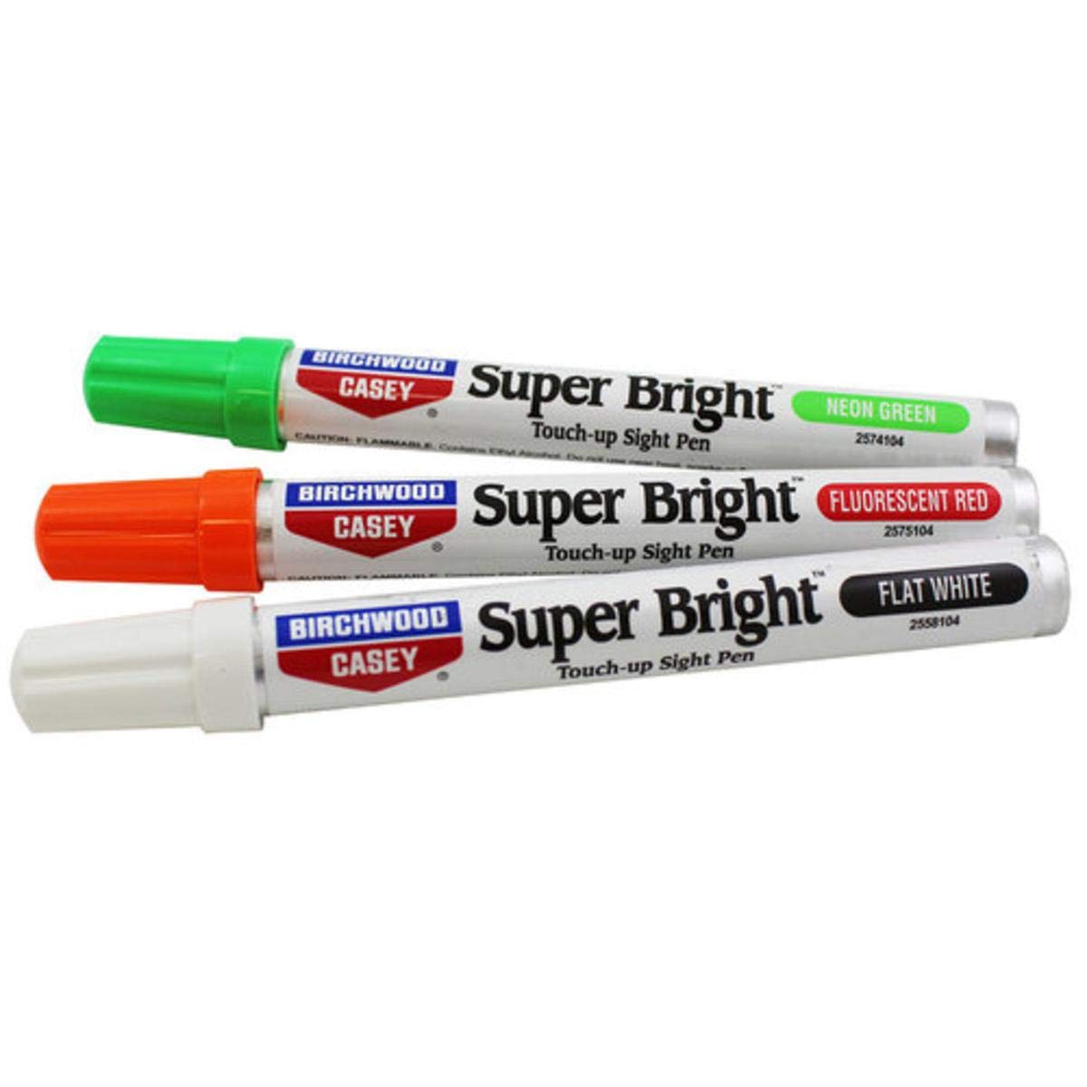 Birchwood Casey Long-Lasting Fast-Drying Super Bright Touch-Up Pen Kit for Deep Scratches and Worn Areas, Green, Red & White