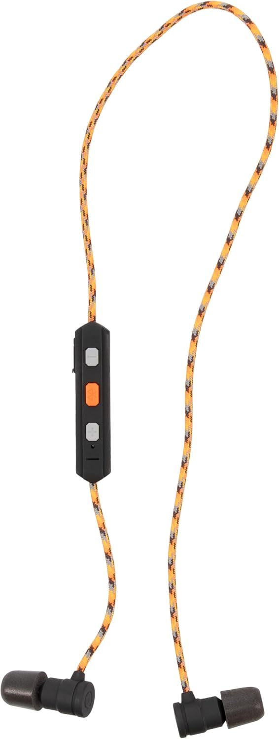 Walker's Flexible Bluetooth Neckband Headset 30 NRR Passive Hearing Protection Earbuds with 12" USB Charging Cable & EVA