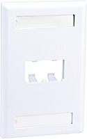 Panduit CFPL2WHY 2-Port Mini-Com Single-Gang Faceplate with Labels, Classic Series, White