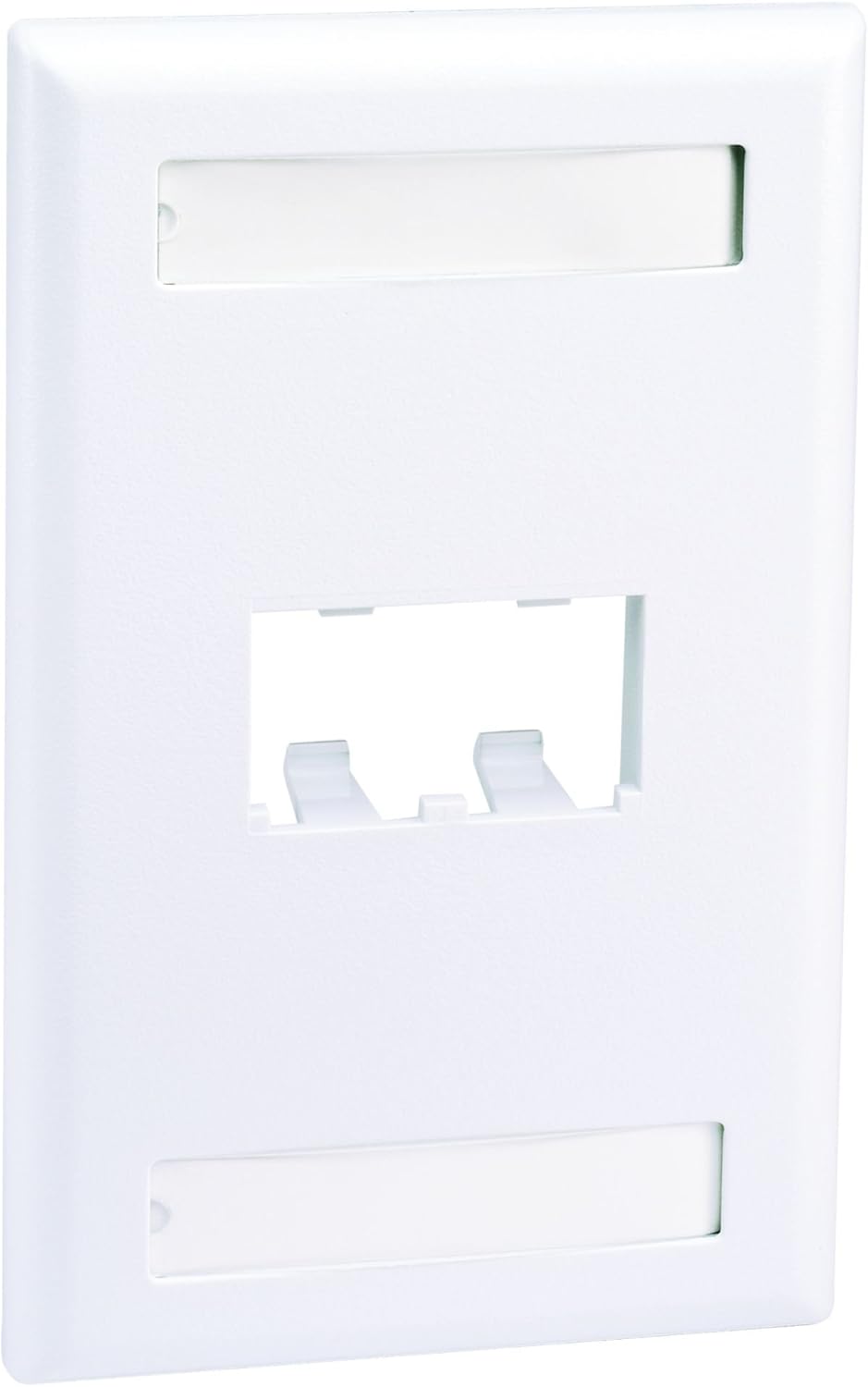 Panduit CFPL2WHY 2-Port Mini-Com Single-Gang Faceplate with Labels, Classic Series, White