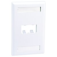 Panduit CFPL2WHY 2-Port Mini-Com Single-Gang Faceplate with Labels, Classic Series, White
