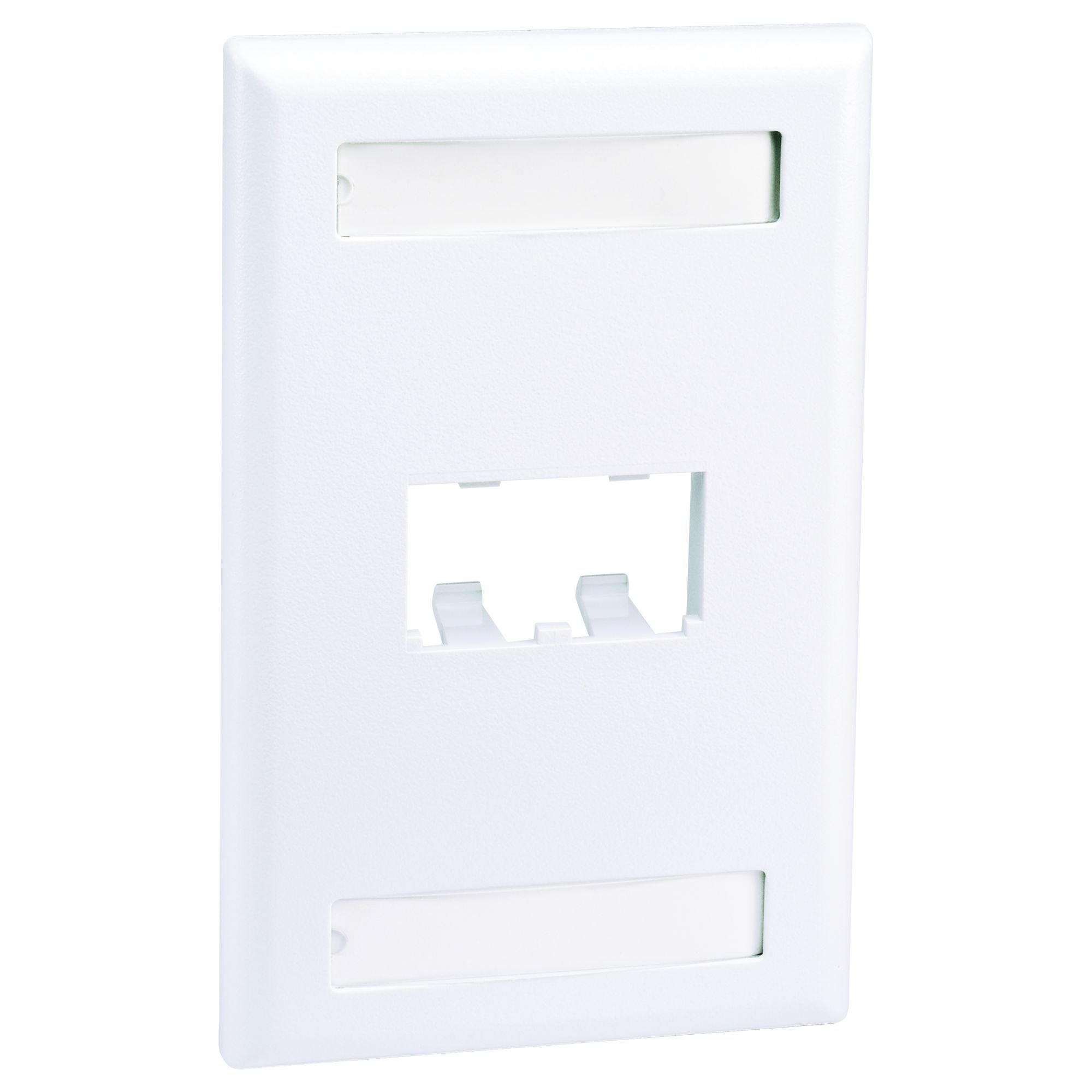 Panduit CFPL2WHY 2-Port Mini-Com Single-Gang Faceplate with Labels, Classic Series, White