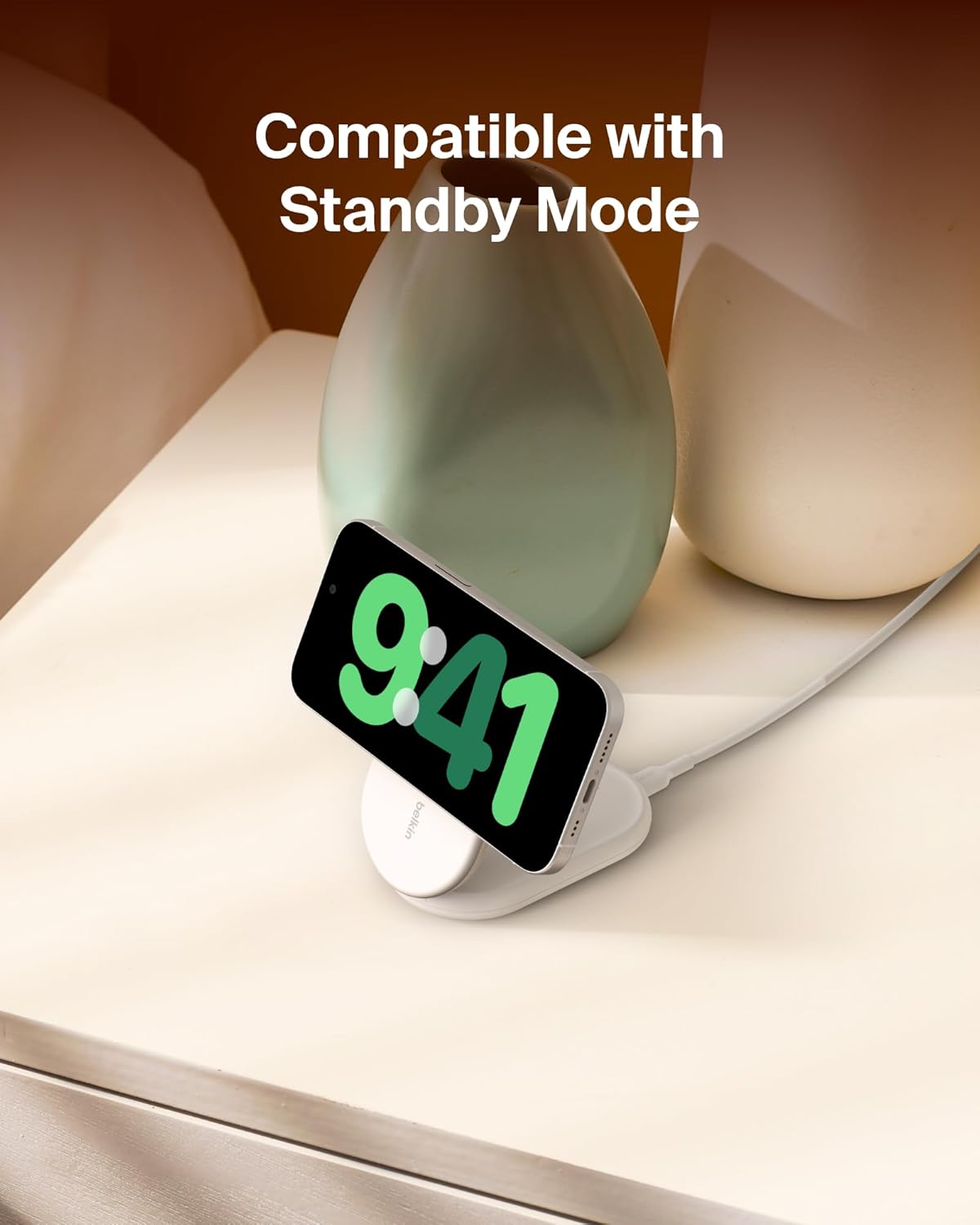 Belkin BoostCharge Magnetic Foldable Wireless Charging Stand 15W Qi2-Certified