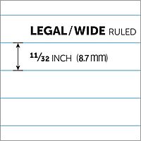 Office Depot Brand Writing Pads, 8-1/2in x 11-3/4in, Legal/Wide Ruled, 50 Sheets, White, Pack Of 12 Pads